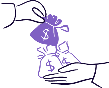 Illustration bag of money