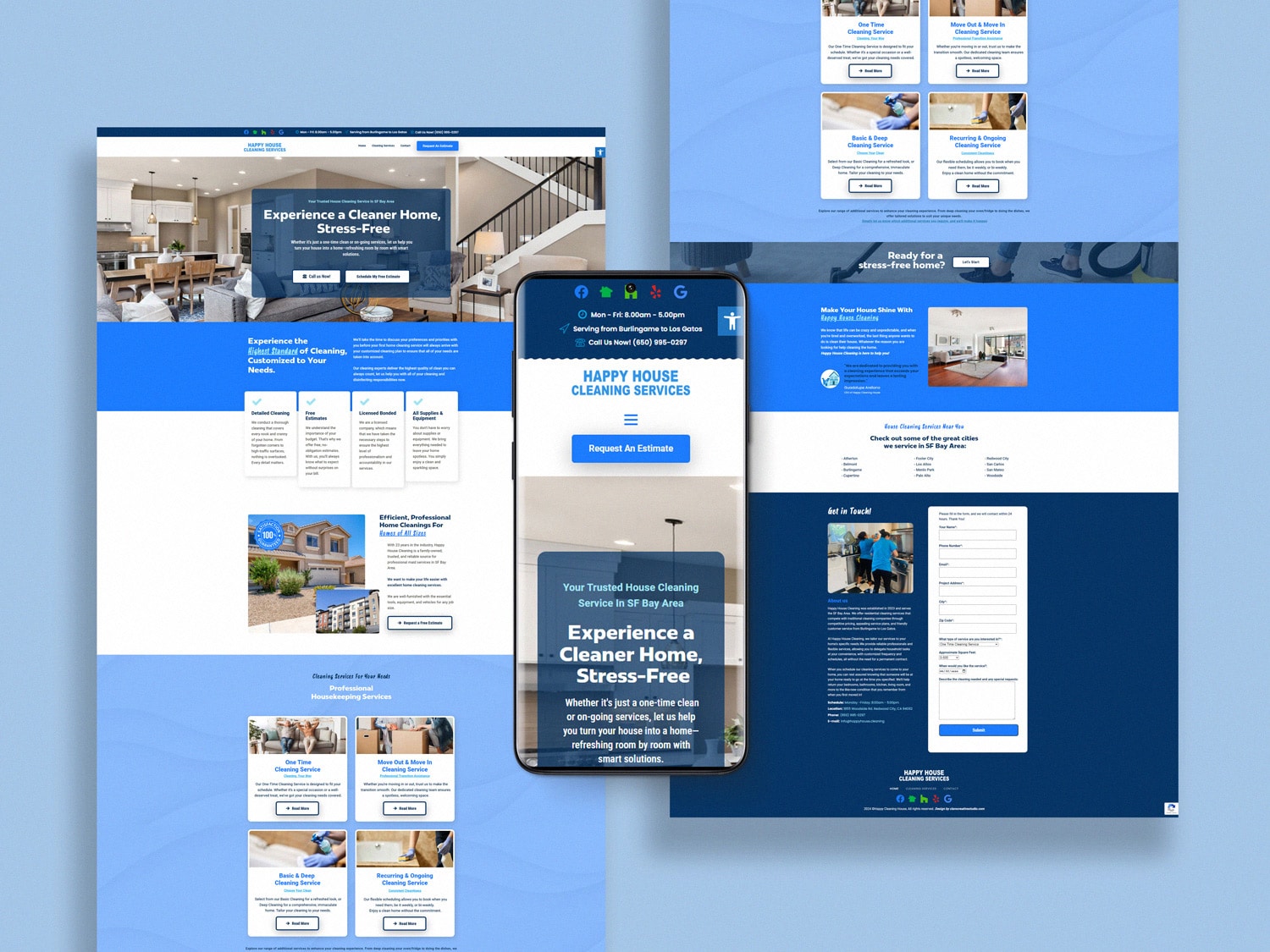 Mockup of Mobile-first web design adapted to all devices - Claro Creative Studio Small Business Branding and Website Design Agency in San Francisco California